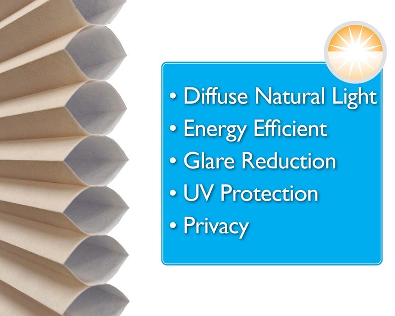 Redi Shade No Tools Easy Lift Trim-at-Home Cordless Cellular Light Filtering Fabric Shade Natural, 36" W x 64" L, (Fits windows 19"- 36") - Image 5